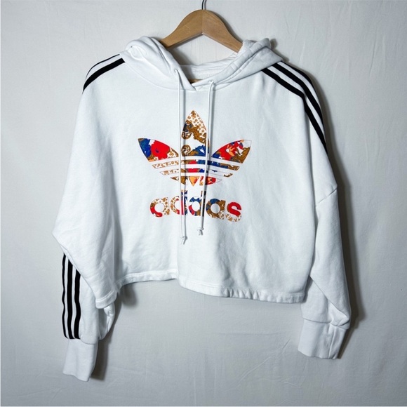 Adidas x Her Womens Cropped Boxy Hoodie Sz S - White - Picture 3 of 9